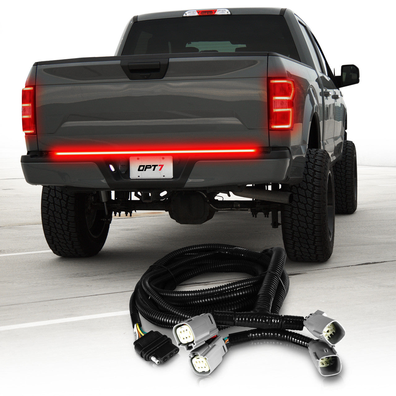 Ford F150 Tailgate LED Light Bar Bundle: Redline Parlux LED Tailgate Light Bar with F150 Quick Connect Harness Kit