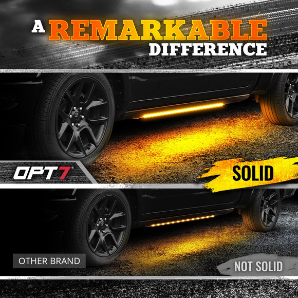 OPT7 Redline Parlux Triple Tailgate Light Bar 60" Bundle with Sidekick Sequential Running Board Light LED Strip Kit
