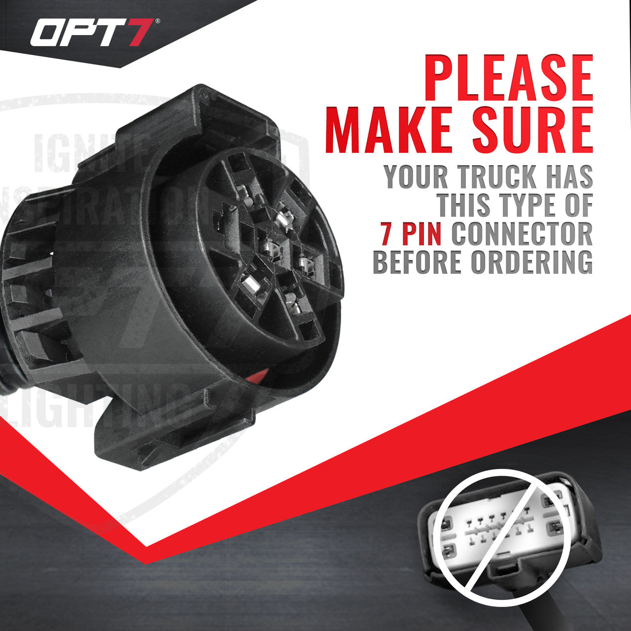 OPT7 Redline Dual 7-Pin Splitter to 43 Inches 4-Pin Extension Adapter Harness