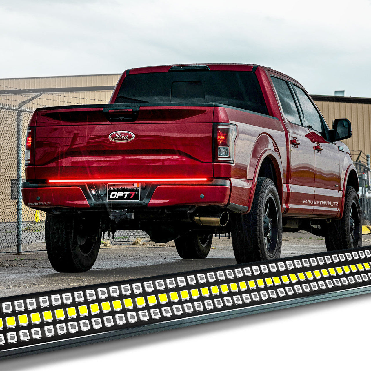 Redline Triple Row LED Tailgate Light Bar with Reverse Light, Brake Light & Sequential Turn Signals