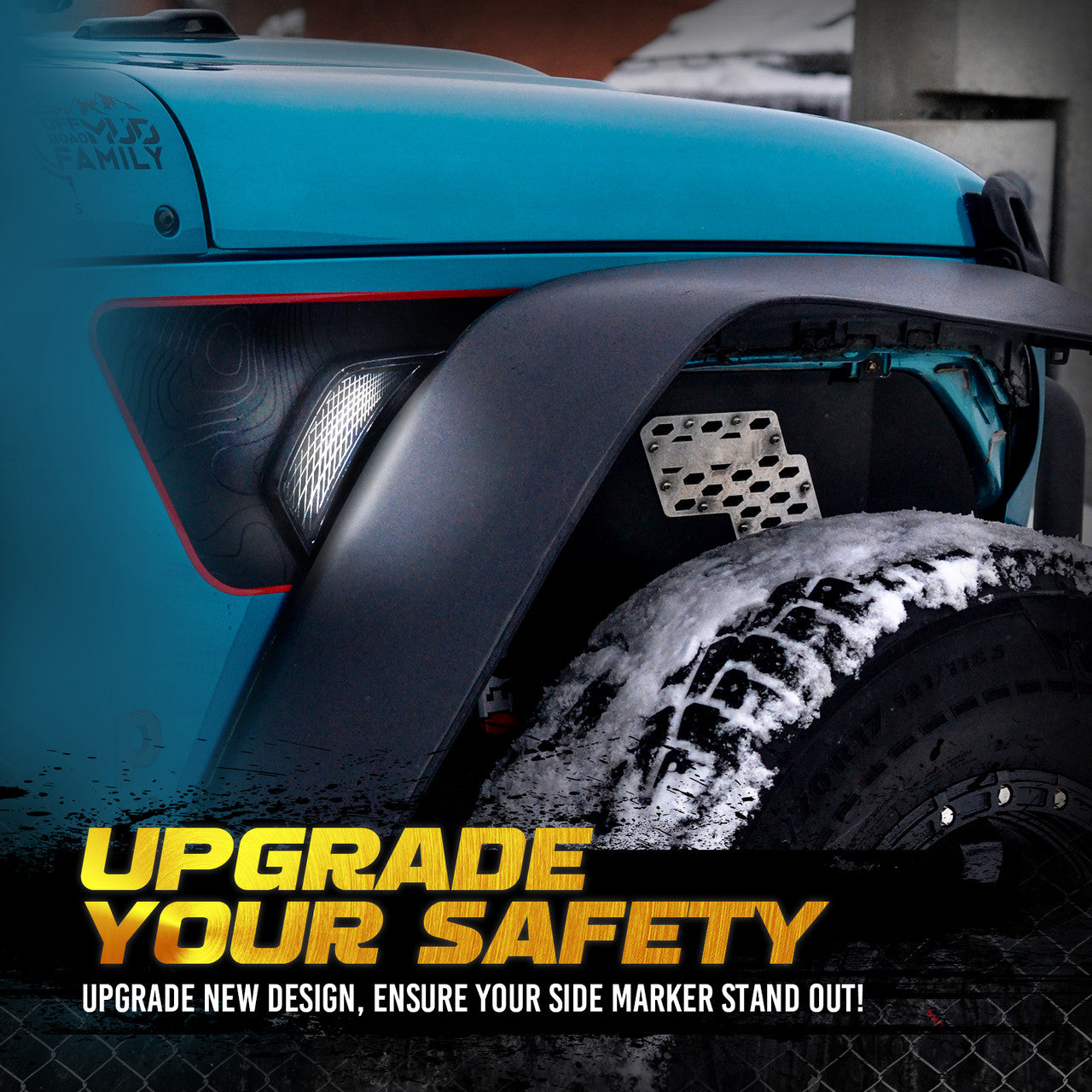 OPT7 Photon Rock Lights & LED Side Marker (White-Amber) for Jeep Wrangler JL JLU & Gladiator JT 18-23