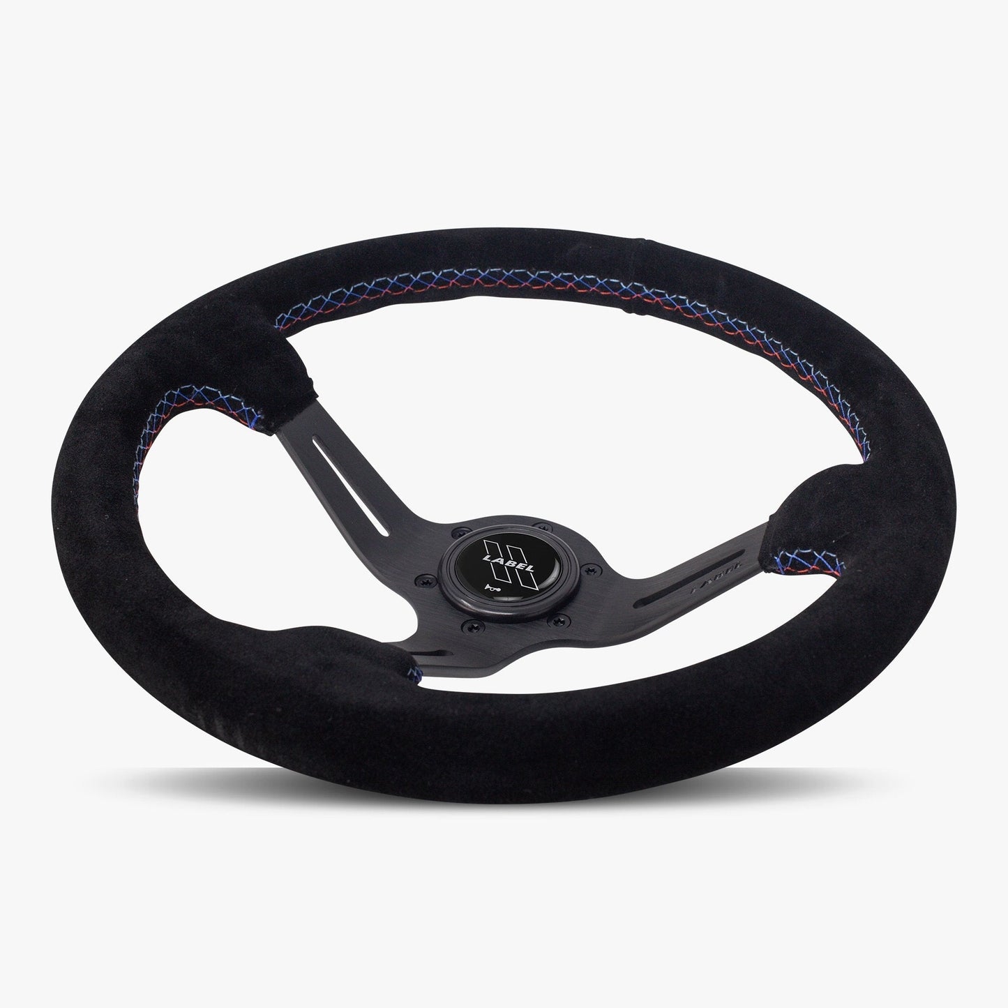 The Le Mans | Black Alcantara Suede | Black Spoke | Bavarian Stitch