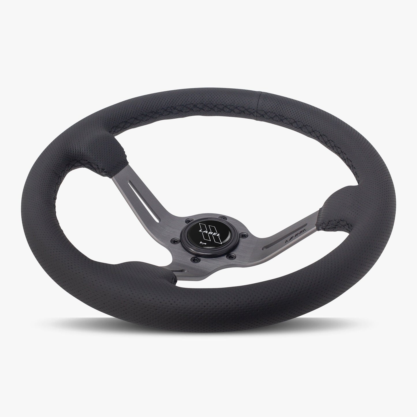 The Le Mans | Black Perforated Leather | Graphite Spoke | Black Stitch