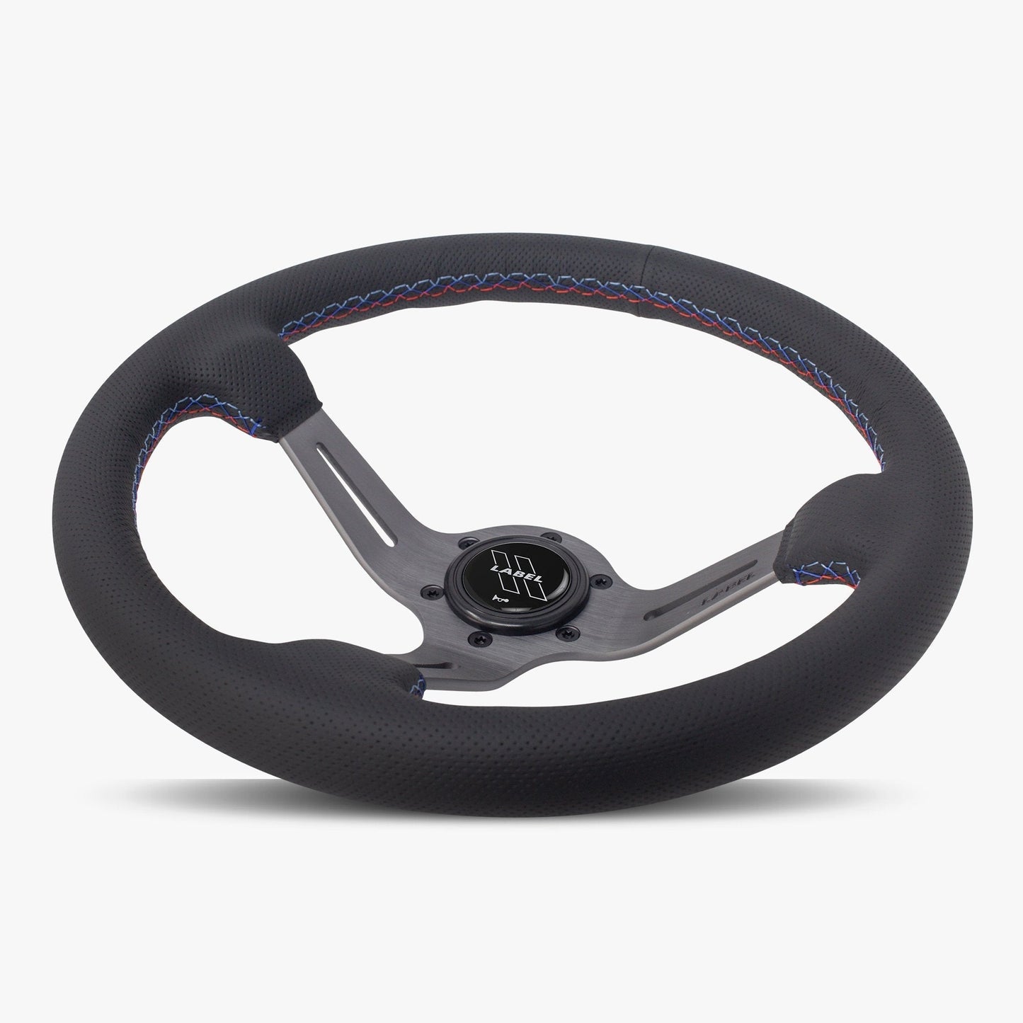 The Le Mans | Black Perforated Leather | Graphite Spoke | Bavarian Stitch