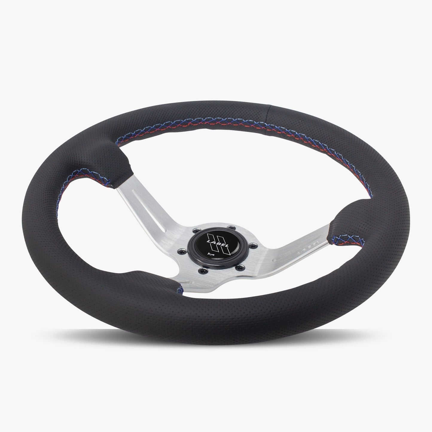 The Le Mans | Black Perforated Leather | Silver Spoke | Bavarian Stitch