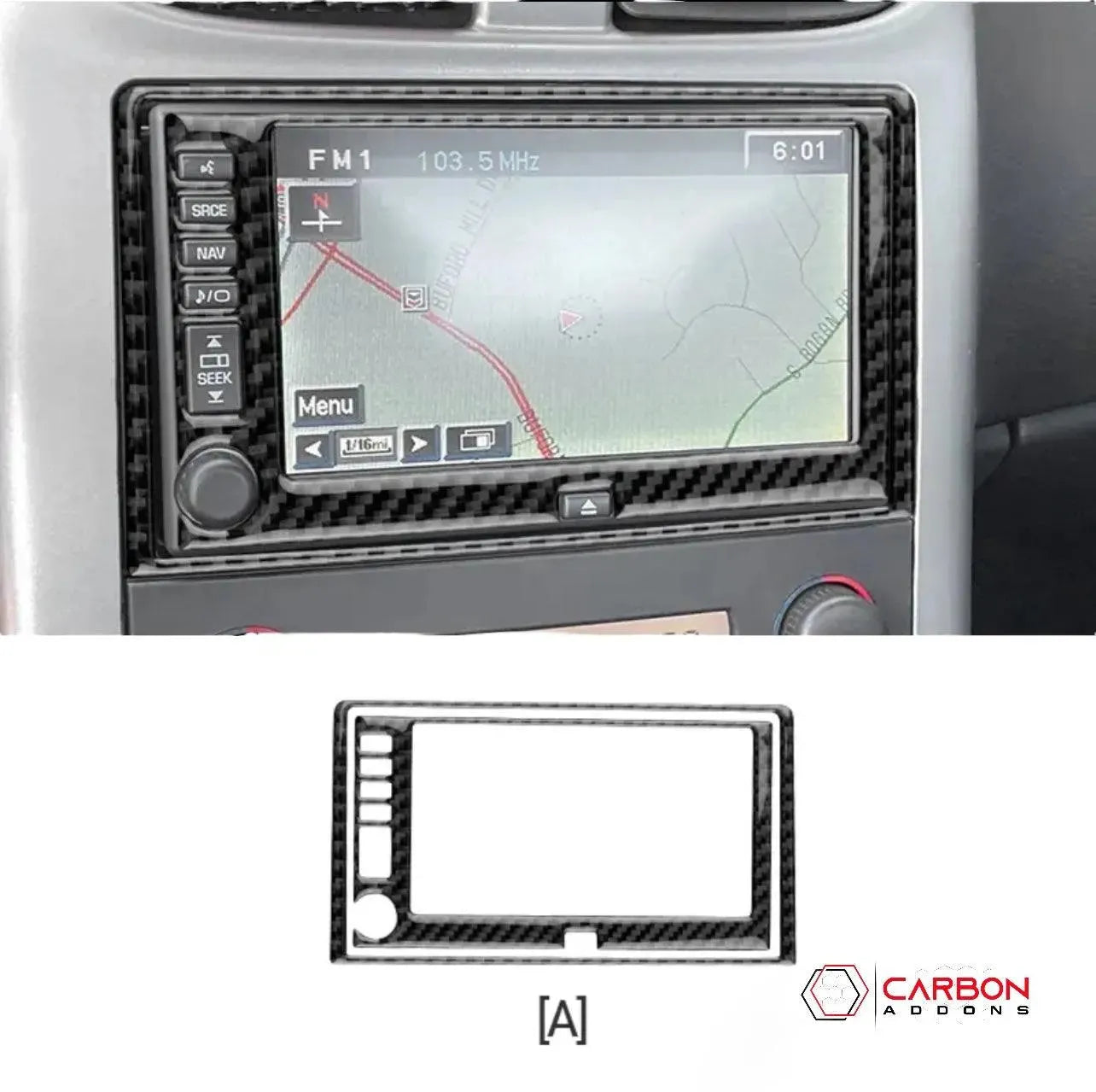 Real Carbon Fiber Radio & Navigation Control Panel Overlay | C6 2005-2013 Corvette