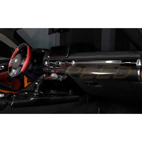 Rexpeed Dry Carbon Passenger Dash Cover - LHD Only | 2020-2023 Toyota Supra GR