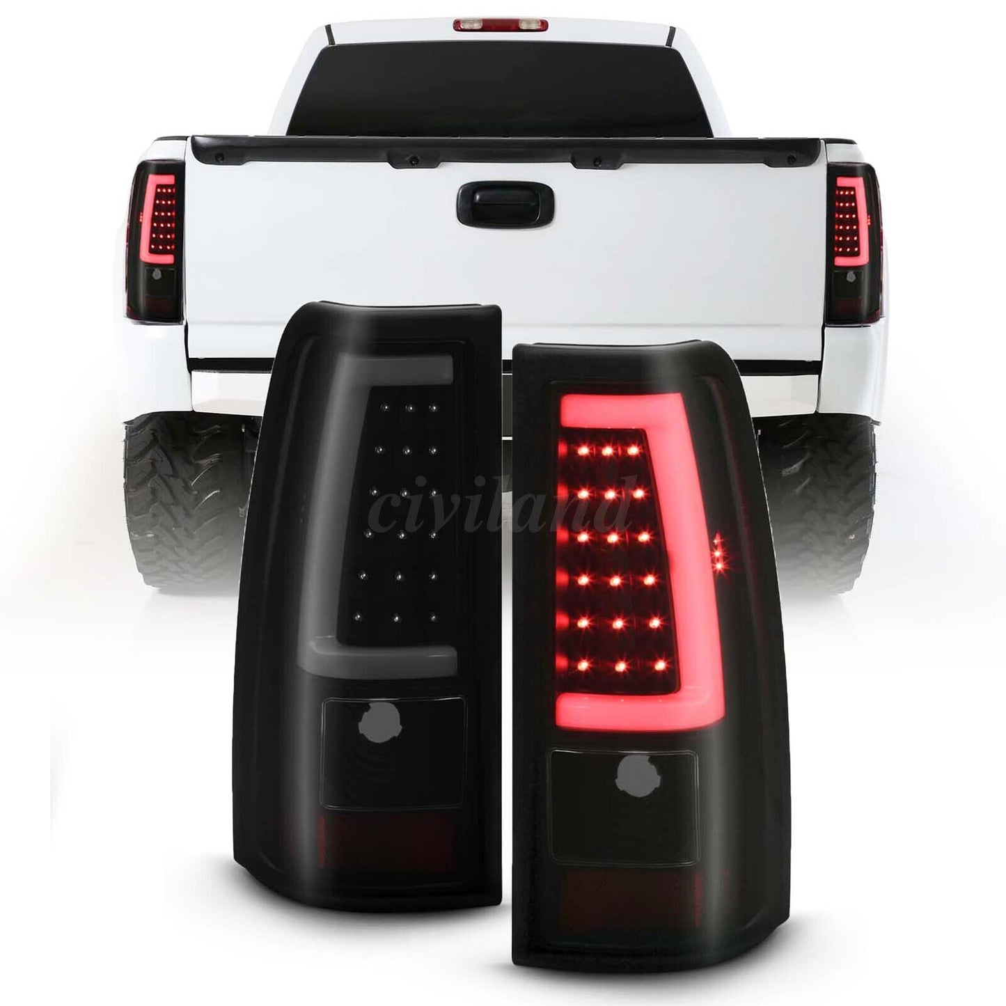 2003-2006 Chevrolet Silverado 1500 LED Tube Smoke Tail Lights