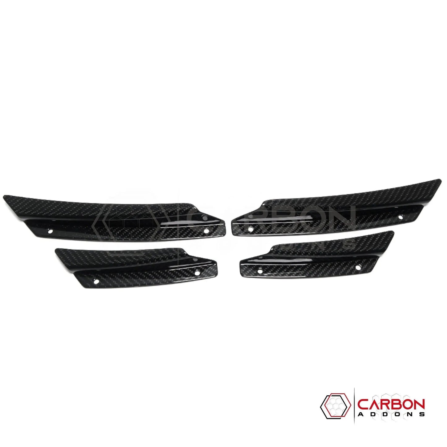 C8 Corvette Front Bumper Carbon Fiber Canards - 4pcs