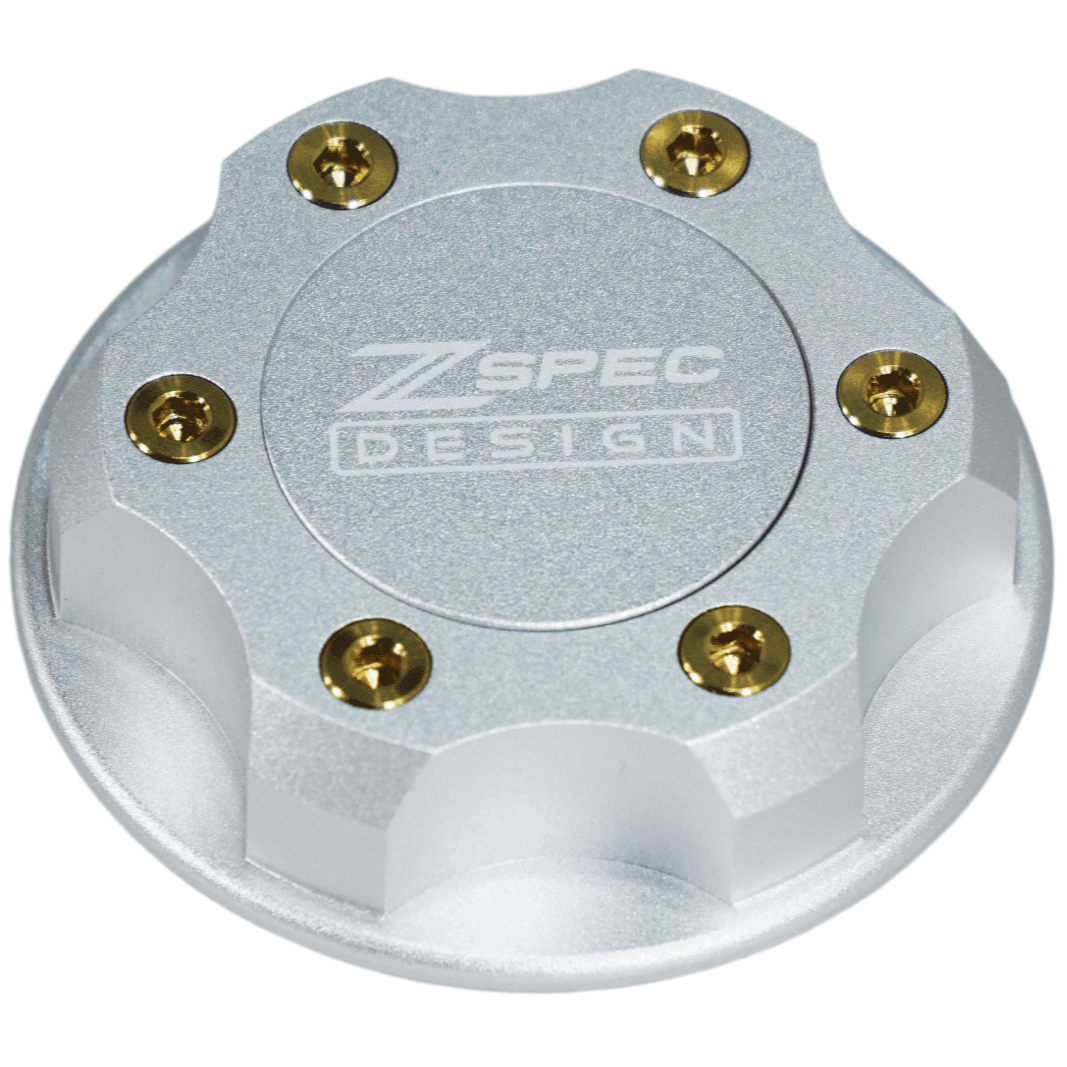 ZSPEC Billet Oil Filler Cap for Nissan/Infiniti/Datsun, Silver Cap w/ Titanium Accents