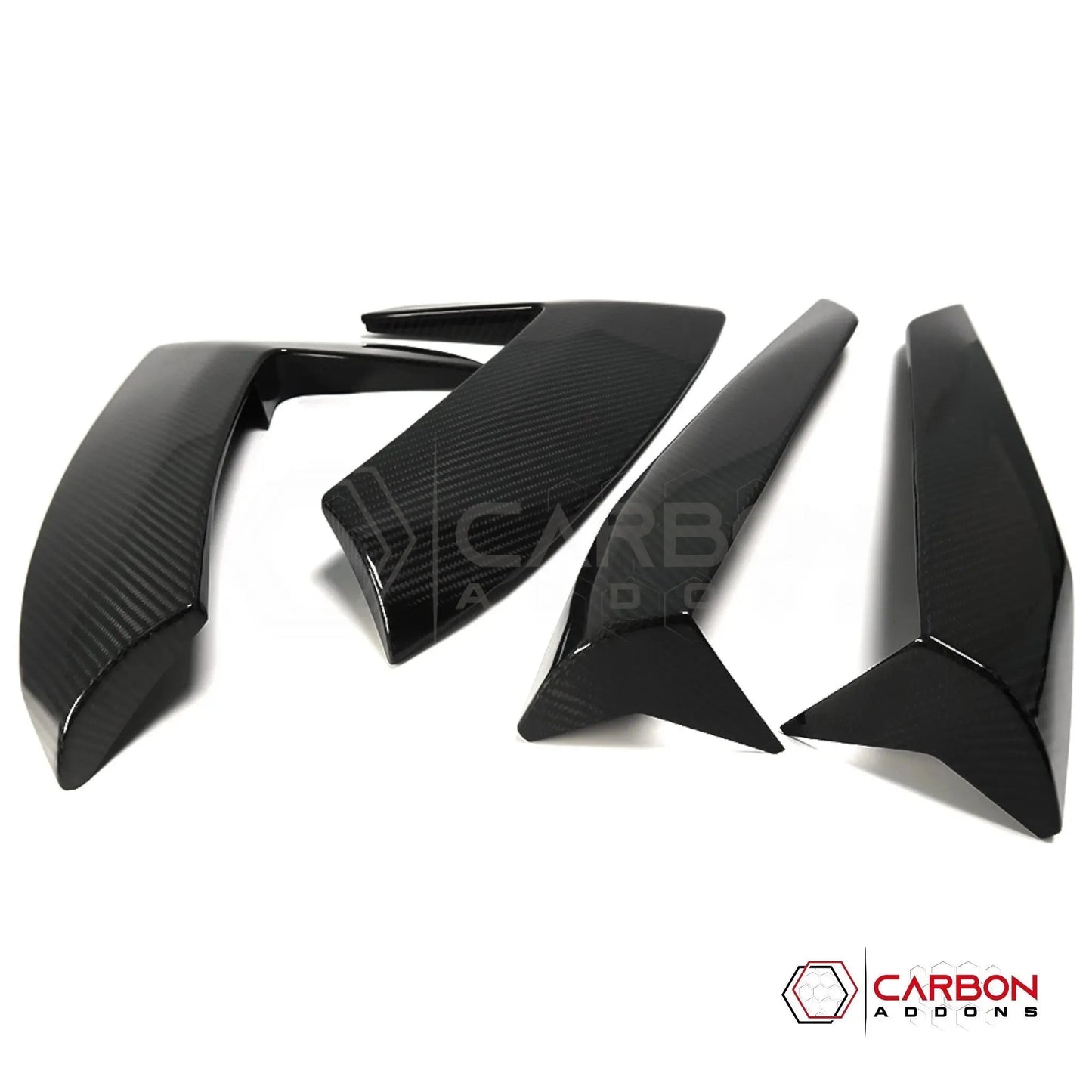C8 Corvette Exterior Side Scoop Boomerang Trim Carbon Fiber Cover Set