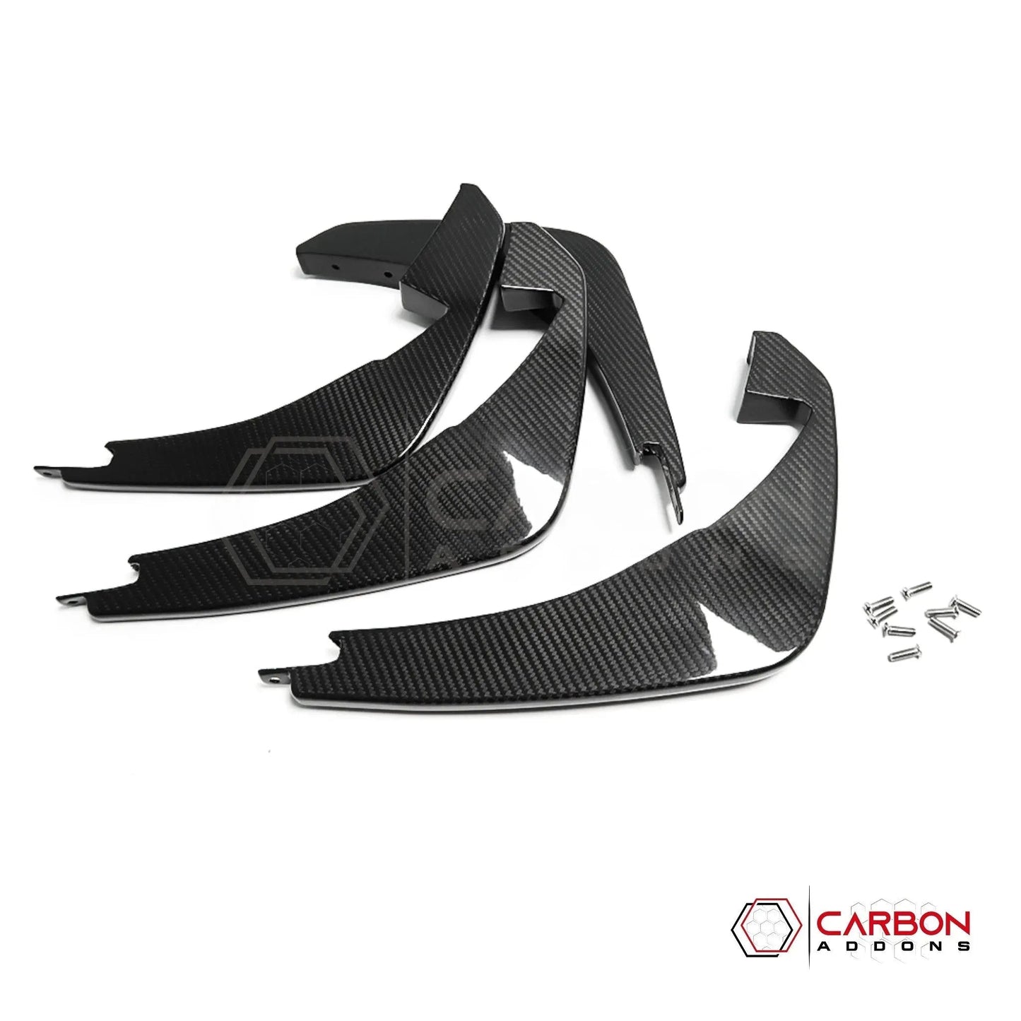 C8 Corvette Stingray Carbon Fiber Rear Diffuser Fins Add-On – Real Carbon Fiber Fin Accent Kit
