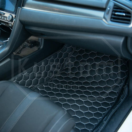 2016-21 Honda Civic Custom Honeycomb Leather Floor Mat