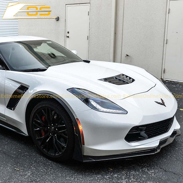Corvette C7 Carbon Flash Front Splitter W/ Stage 3 Wickerbill Side Winglets