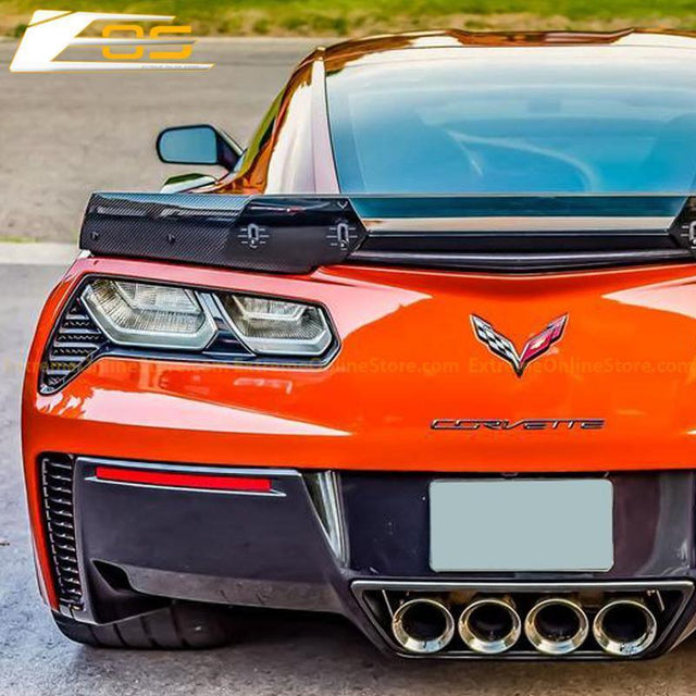 Chevrolet Corvette C7 Carbon Fiber Rear Spoiler Side Winglets