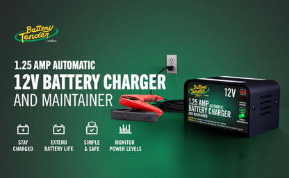 Battery Tender Plus 1.25 AMP 12V Battery Charger and Maintainer