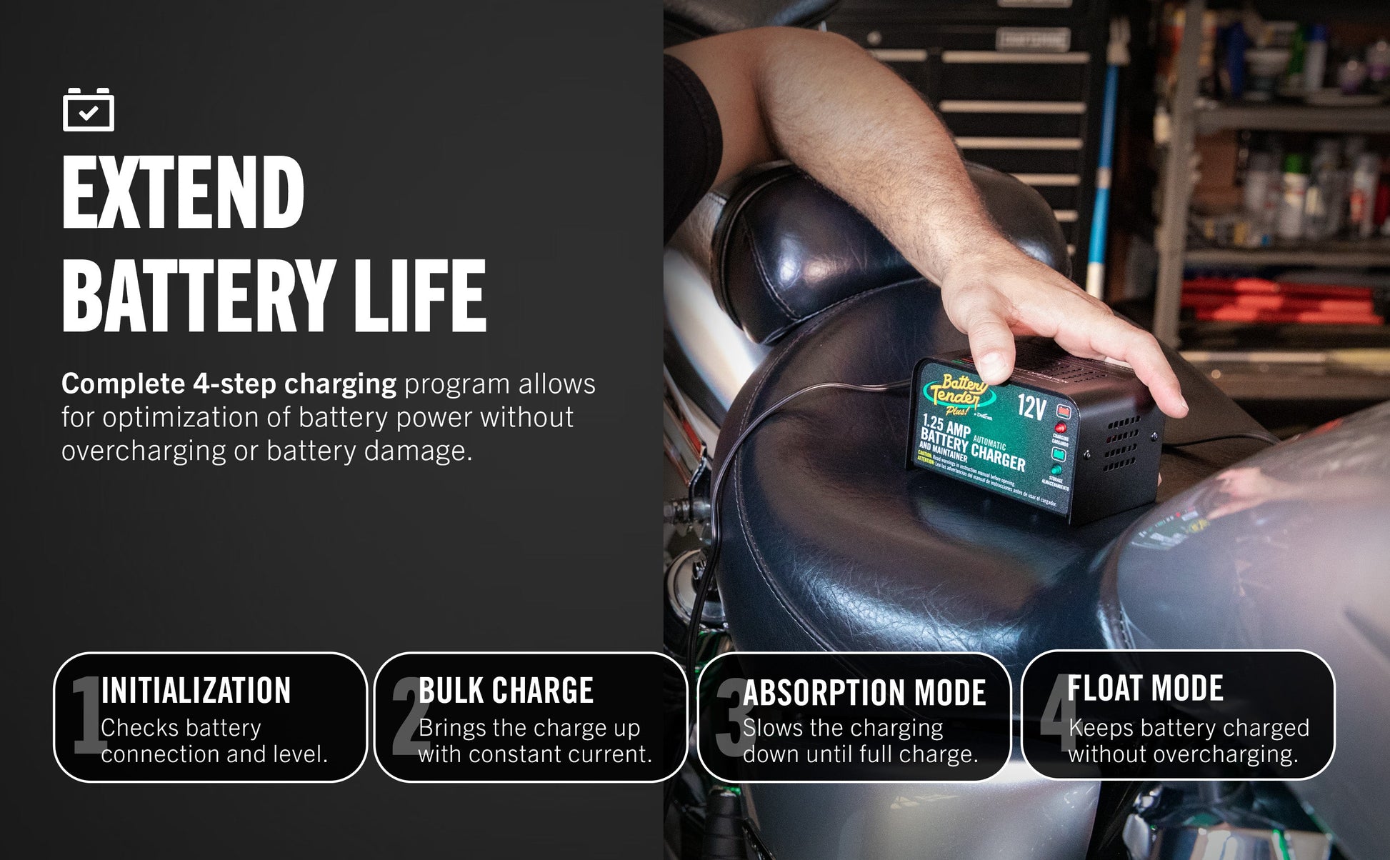 Battery Tender Plus 1.25 AMP 12V Battery Charger and Maintainer