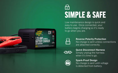 Battery Tender Plus 1.25 AMP 12V Battery Charger and Maintainer