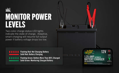 Battery Tender Plus 1.25 AMP 12V Battery Charger and Maintainer
