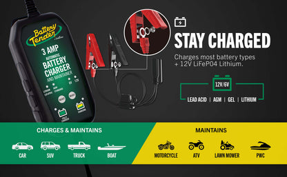 Power Tender® 3 Amp 12V/6V Battery Charger and Maintainer