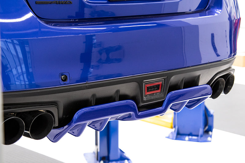 OLM A1 Style Paint Matched Rear Diffuser (Crystal White Pearl) - 2015-2021 Subaru WRX / STI