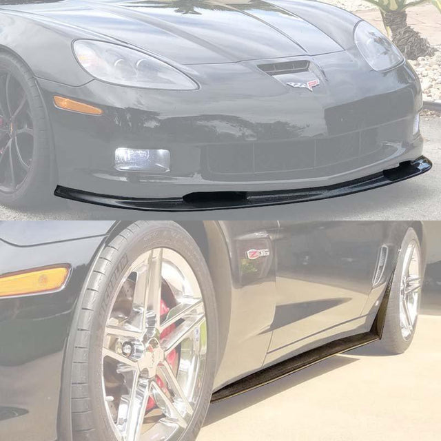 Corvette C6 Grand Sport / Z06 Front Splitter Lip & Side Skirts Rocker Panels