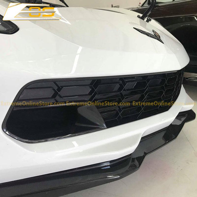 Corvette C7 Carbon Flash Front Splitter W/ Stage 3 Wickerbill Side Winglets