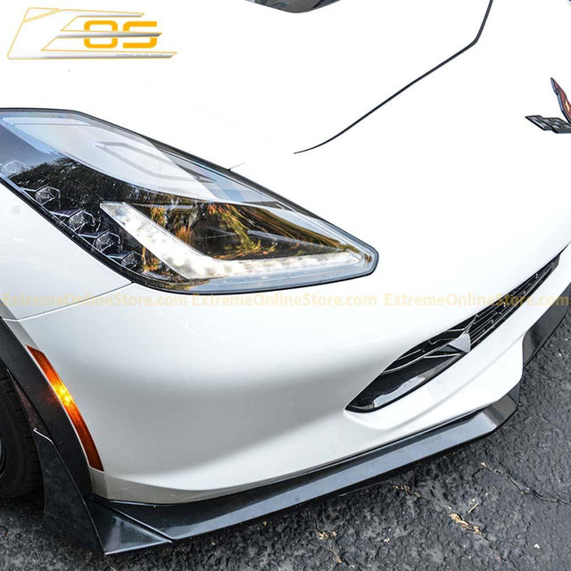 Corvette C7 Carbon Flash Front Splitter W/ Stage 3 Wickerbill Side Winglets