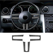 Mustang 2005-2009 Real Carbon Fiber Steering Wheel Trim Overlay