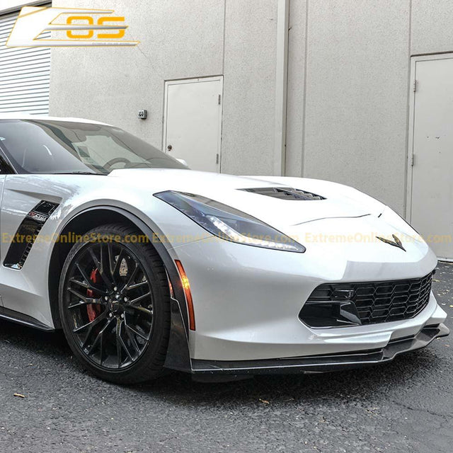 Corvette C7 Carbon Flash Front Splitter W/ Stage 3 Wickerbill Side Winglets