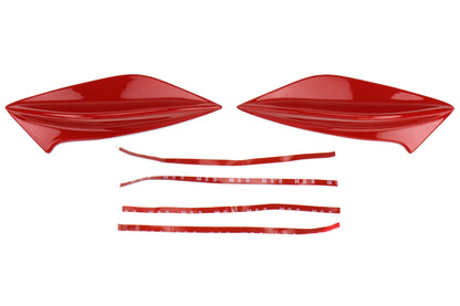 OLM STI Spoiler Side Fins - Pure Red / Ablaze - 2015-2021 Subaru WRX / STI