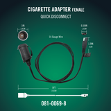 Female Cigarette Adapter Accessory Cable with Quick Disconnect