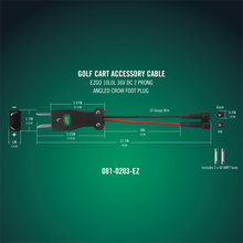 PowerPlus 36V DC Plug - E-Z-GO 2-Prong Angled Crow Foot