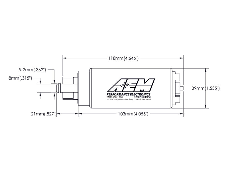AEM Electronics Ethanol & Methanol Capable High Flow In-Tank Fuel Pump