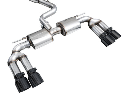 AWE Tuning AWE 22-24 Audi 8Y S3 Touring Edition Exhaust - Diamond Black Tips 3015-43897