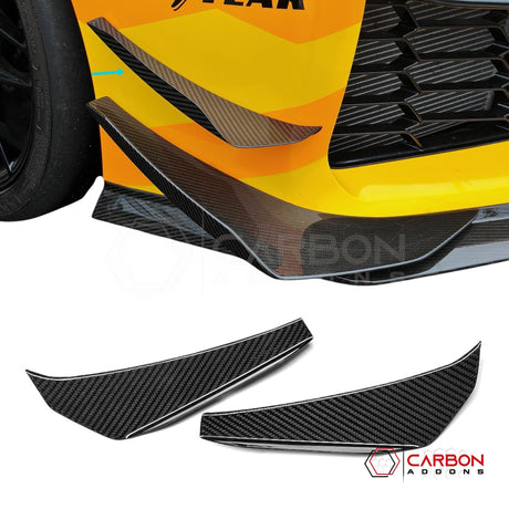 C8 Z06 Corvette Front Bumper Carbon Fiber Canards