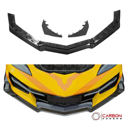 C8 Corvette Z06/E-Ray Dry Pre-preg Carbon Fiber Z07 Style Front Splitter & Canards