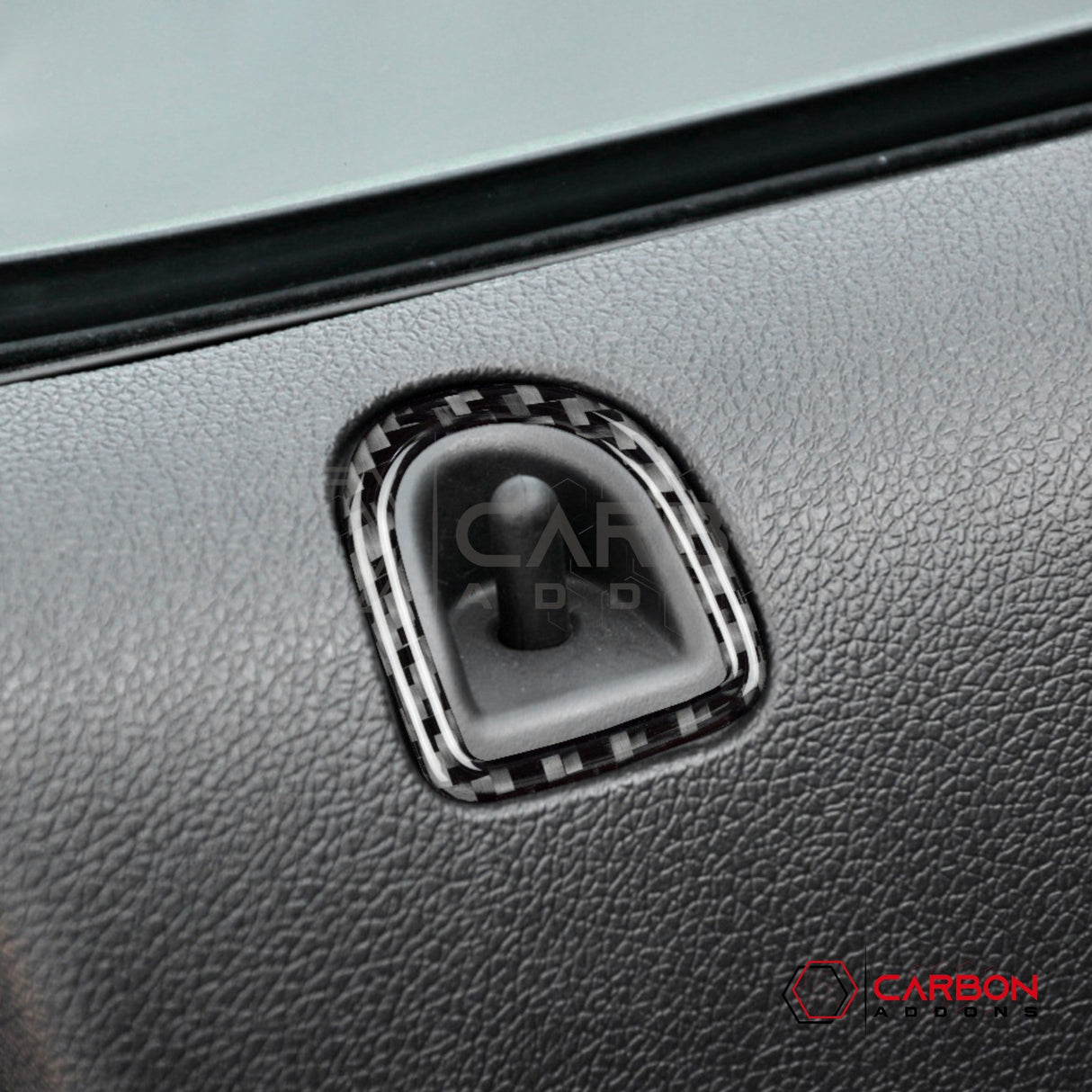 Real Carbon Fiber Door Lock Trim Overlay | Mustang 2005-2009