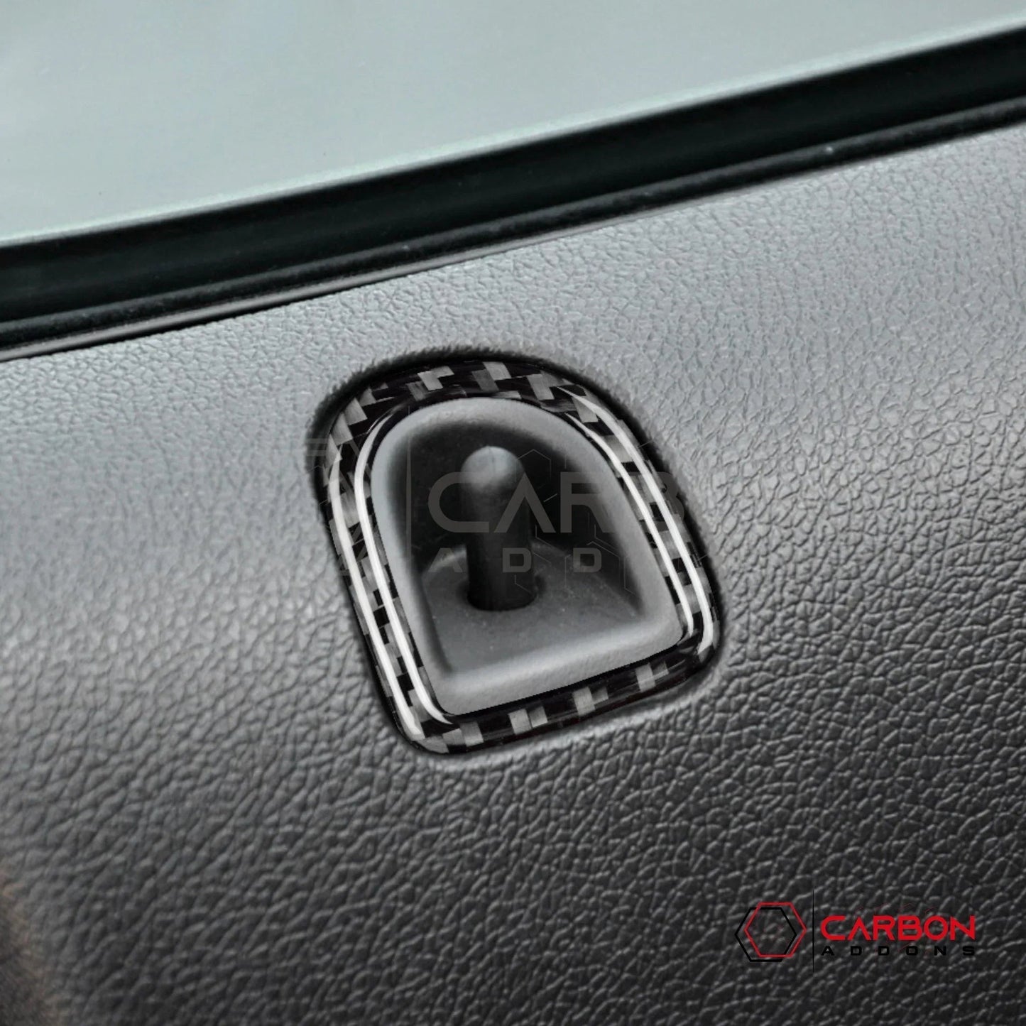 Real Carbon Fiber Door Lock Trim Overlay | Mustang 2005-2009