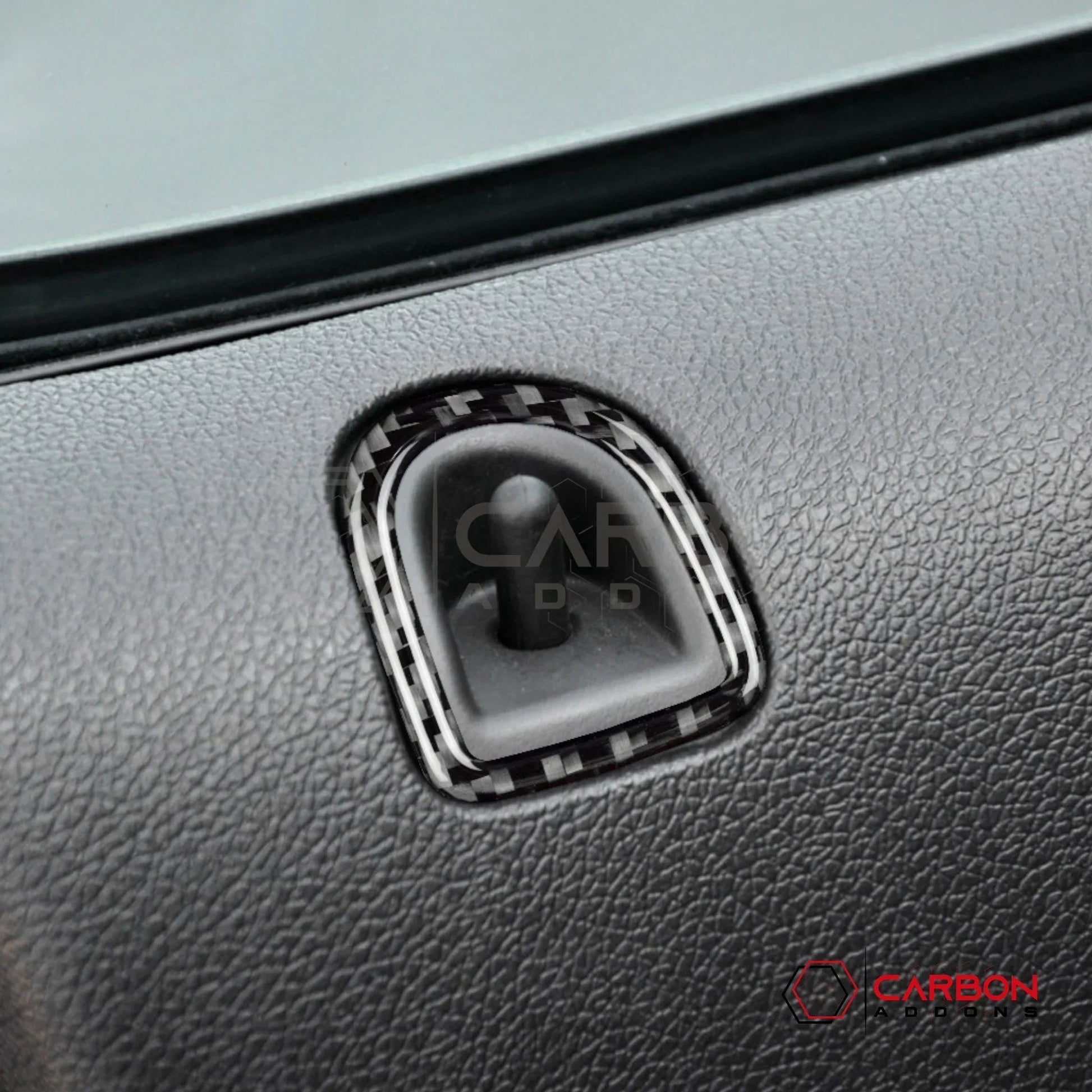 Real Carbon Fiber Door Lock Trim Overlay | Mustang 2005-2009