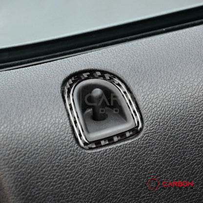 Real Carbon Fiber Door Lock Trim Overlay | Mustang 2005-2009