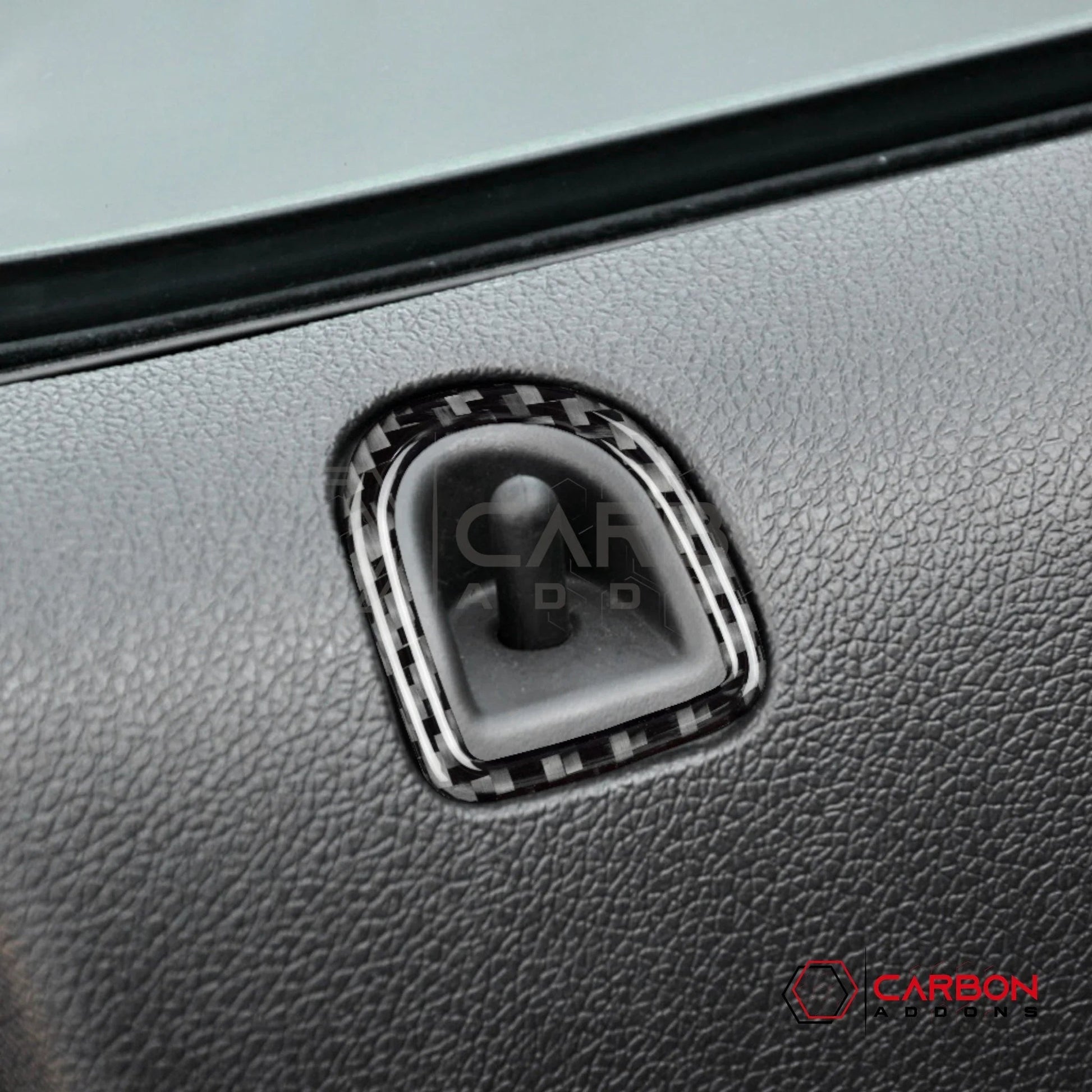 Real Carbon Fiber Door Lock Trim Overlay | Mustang 2005-2009