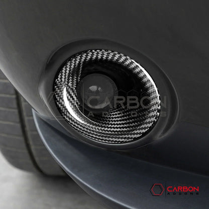 2015-2023 Dodge Challenger Fog Light Trim Real Carbon Fiber Covers