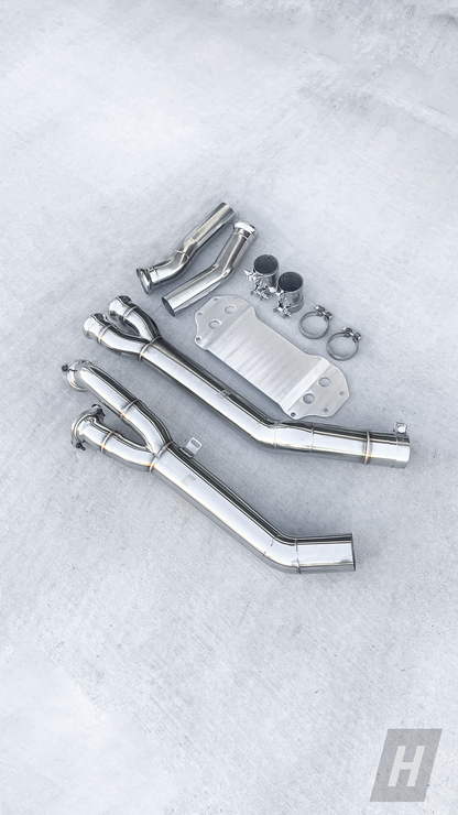 HM S58 Single Midpipe w/ Extended Brace - G80 M3 | G82 / G83 M4