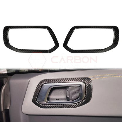 Real Carbon Fiber Interior Door Handle Trim Covers For 2021+ Ford Bronco