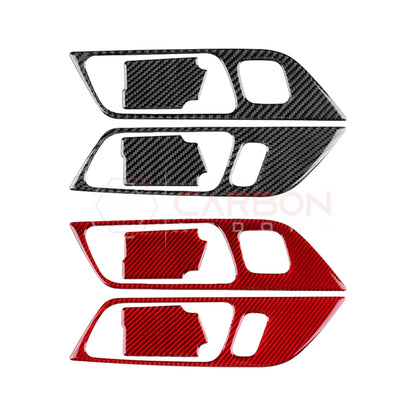 Real Carbon Fiber Interior Door Handle Trim Overlay for 2024+ Ford Mustang