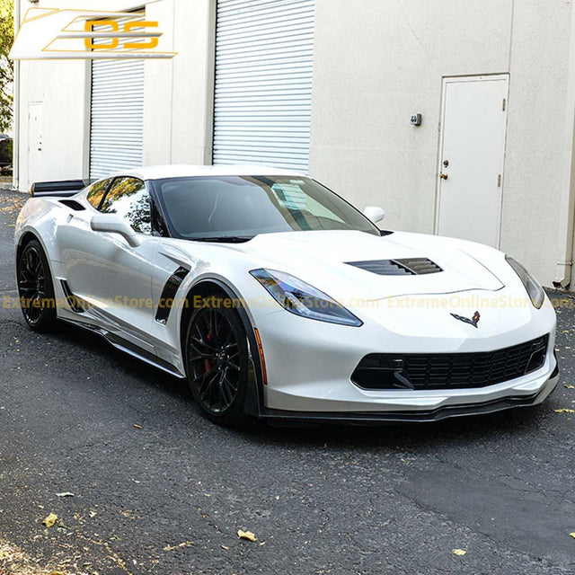 Corvette C7 Carbon Flash Front Splitter W/ Stage 3 Wickerbill Side Winglets