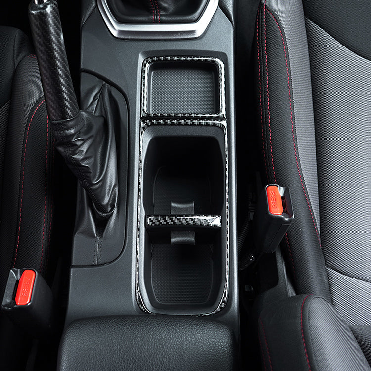 JDMuscle [22-25 WRX] P&S Series Carbon Fiber Cupholder Inner Trim | Black Carbon Fiber/ Red Carbon Fiber