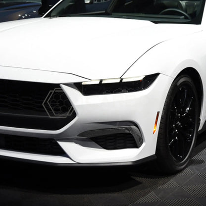 Real Carbon Fiber Front Bumper Grille Trim Covers for 2024+ Ford Mustang EcoBoost