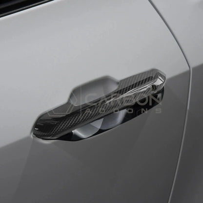 Real Carbon Fiber Exterior Door Handle Covers for 2024+ Ford Mustang